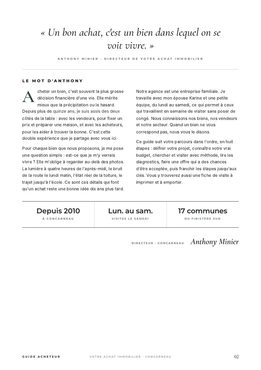 Page du guide : Le mot d'Anthony
