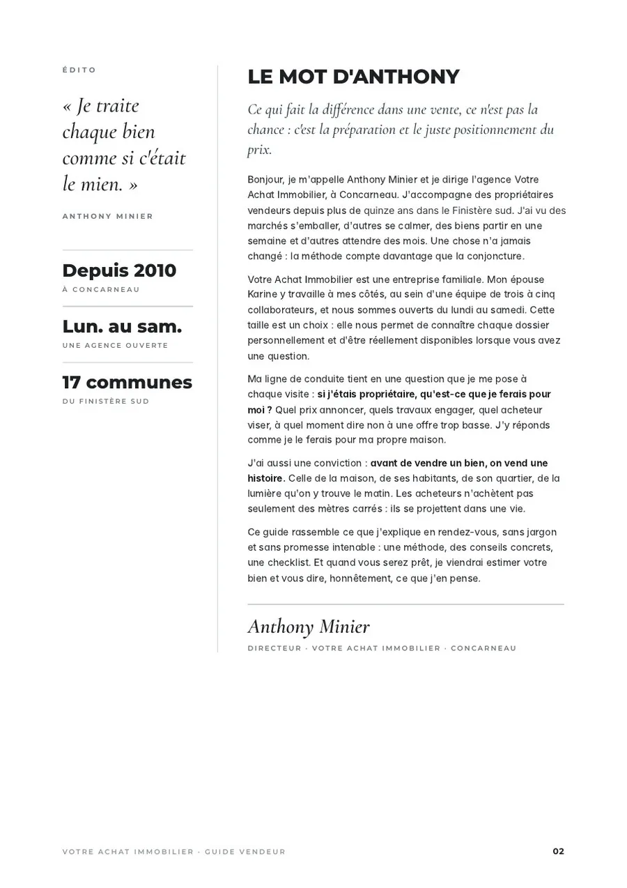 Page du guide : Le mot d'Anthony
